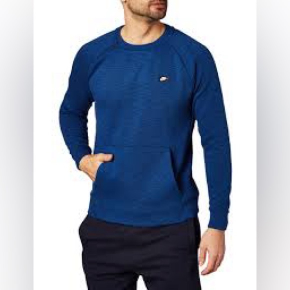 Nike Blue Optic Fleece Cotton Crewneck Sweatshirt Men’s Large